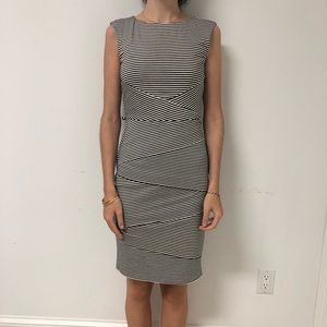 Black and white striped dress